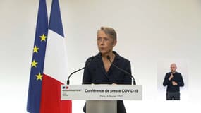 Elisabeth Borne lors du point presse le 4 février 2021