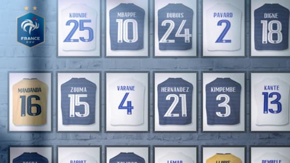 Les numéros des maillots des Bleus