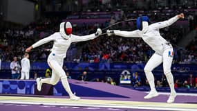 La Française Coraline Vitalis à l'épée face à Renata Knapik Miagza le 27 juillet 2024