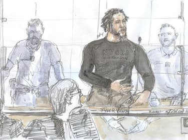 Le jihadiste français Tyler Vilus lors de son procès à Paris le 25 juin 2020