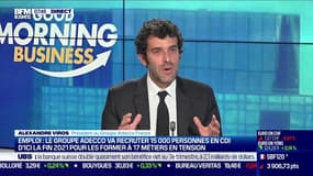 Adecco va former 15.000 personnes en CDI dans des métiers en tension. Alexandre Viros (Adecco): "Il y a 400.000 offres d'emploi qui ne trouvent pas preneurs"