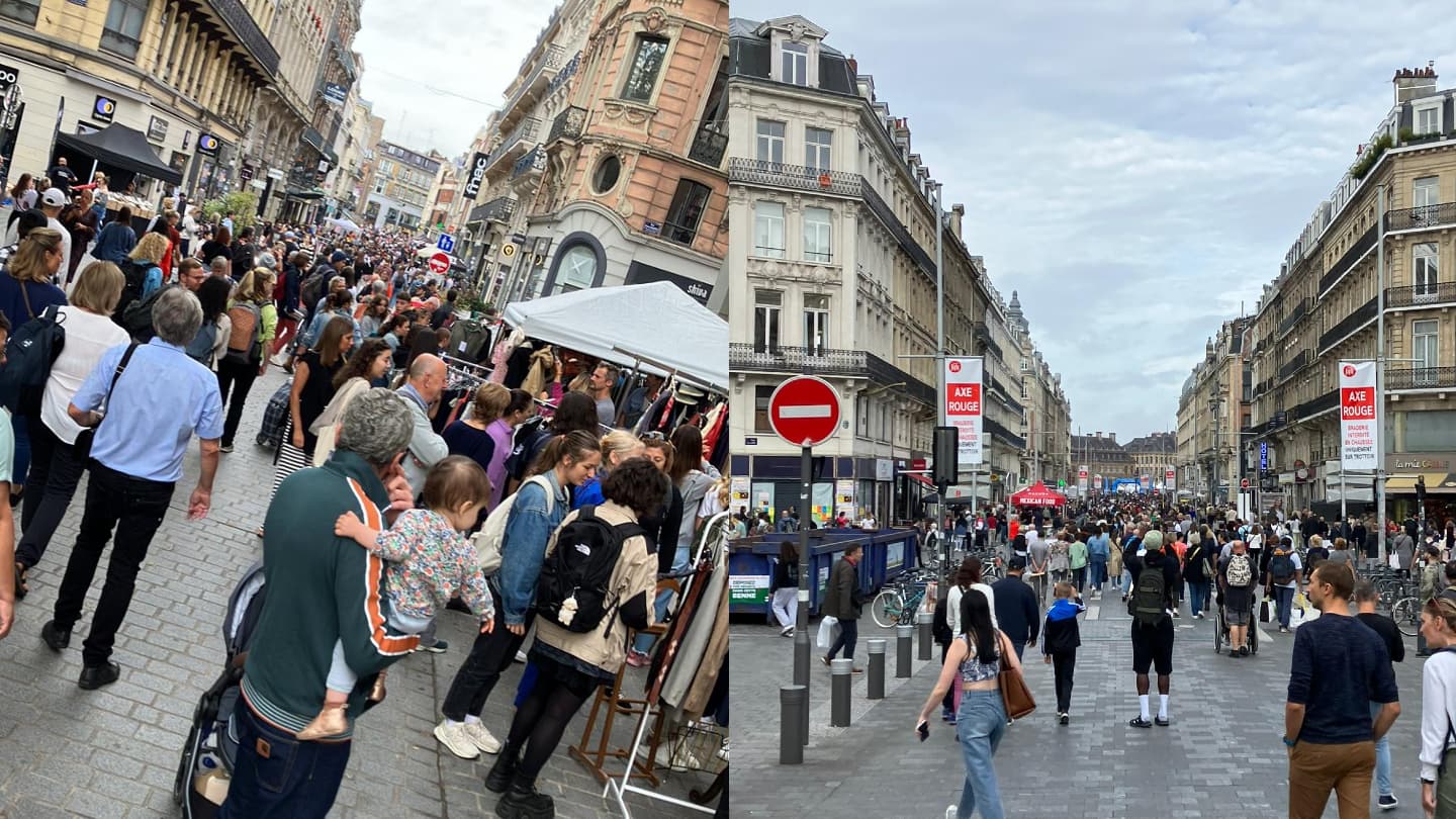 Les visiteurs étaient déjà nombreux samedi matin dans les rues, moins de deux heures après le commencement officiel de la braderie. Les visiteurs étaient déjà nombreux samedi matin dans les rues, moins de deux heures après le commencement officiel de la braderie.