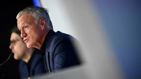 Didier Deschamps en conférence de presse lors de la trêve internationale du mois de mars
