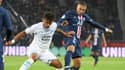 Kylian Mbappé et Boubacar Kamara lors d'un PSG-OM, au Parc des Princes le 27 octobre 2019