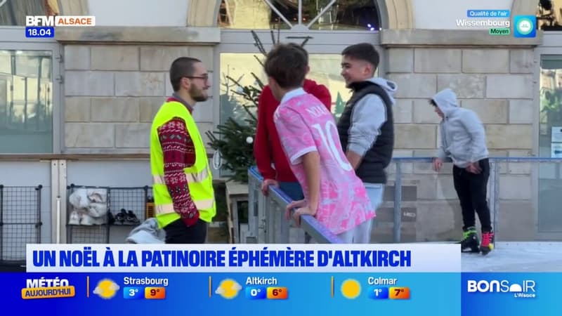 Altkirch: ils profitent de la patinoire éphémère ce 25 décembre