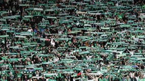 Des supporters stéphanois lors de Saint-Etienne-Grenoble