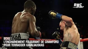Boxe : L’enchaînement fulgurant de Crawford pour terrasser Kavaliauskas