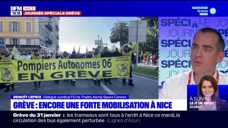 Nice: des salariés de chez Thalès dans le cortège