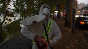 A Rome, des mégaphones pour chasser les étourneaux.