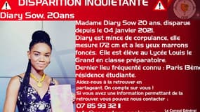 "Disparition inquiétante" d'une étudiante sénégalaise à Paris
