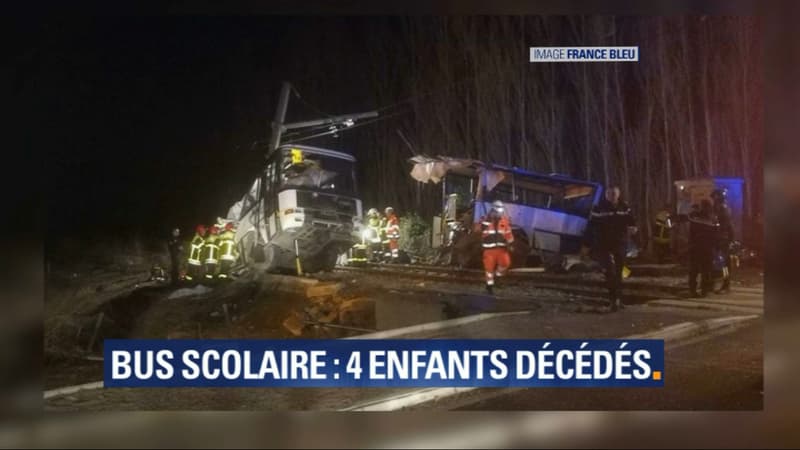 A Millas, un train a percuté un bus de transport scolaire.