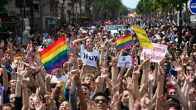 Gay pride dans les rues de Paris, le 29 juin 2013 - 