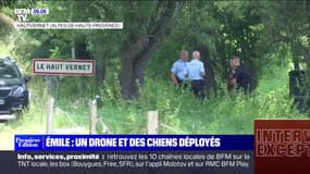 Disparition d'Émile: un drone et six chiens spécialisés dans la recherche de corps déployés 