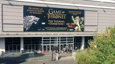 L'entrée de l'Exposition Game Of Thrones à Porte de Versailles, à Paris