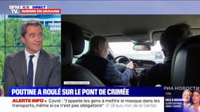 Des médias russes présentent Vladimir Poutine roulant sur le pont de Crimée 