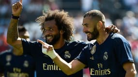 Karim Benzema et Marcelo tout sourire avec le Real Madrid