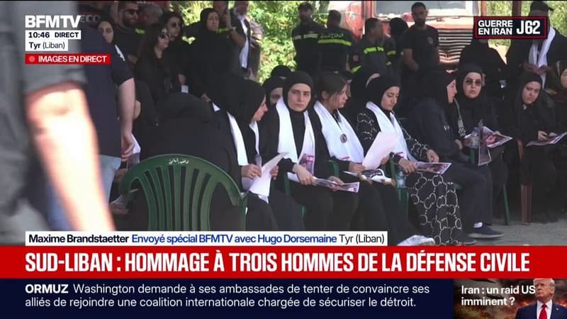 À Tyr, un hommage aux trois secouristes de la Défense civile tués par des frappes israéliennes dans le Sud-Liban