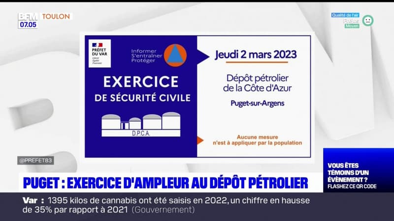 Var: un exercice de sécurité civile au dépôt pétrolier de Puget-sur-Argens