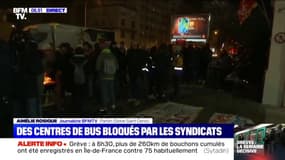Grève à Paris: des centres de bus bloqués par les syndicats