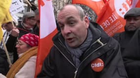 Laurent Berger, secrétaire général de la CFDT, lors d'une manifestation contre la réforme des retraites à Paris, le 31 janvier 2023.