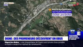 Digne-les-Bains : un obus découvert dans le secteur de Gaubert