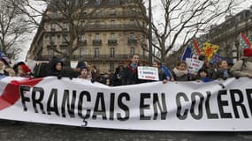Manifestants de "Jour de colère" à Paris le 26 janvier 2014.
