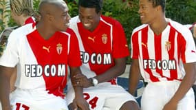 Patrice Evra en compagnie d'Olivier Kapo et Emmanuel Adebayor