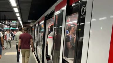 La ligne B du métro à Lyon.