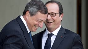 Mario Draghi et François Hollande en septembre 2014 (photo d'illustration)