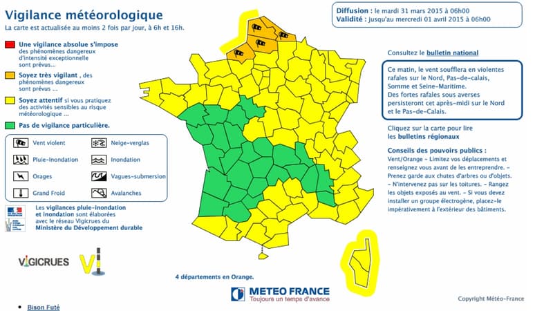 Quatre départements ont été placés en vigilances orange par Météo-France.