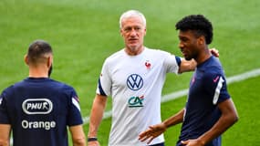 Didier Deschamps avec Kingsley Coman chez les Bleus