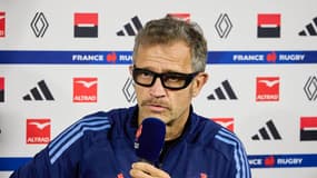 Fabien Galthié, manager du XV de France, en conférence de presse le 29 octobre 2024