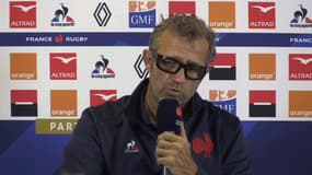 Fabien Galthié lors de sa première conférence de presse après la Coupe du monde