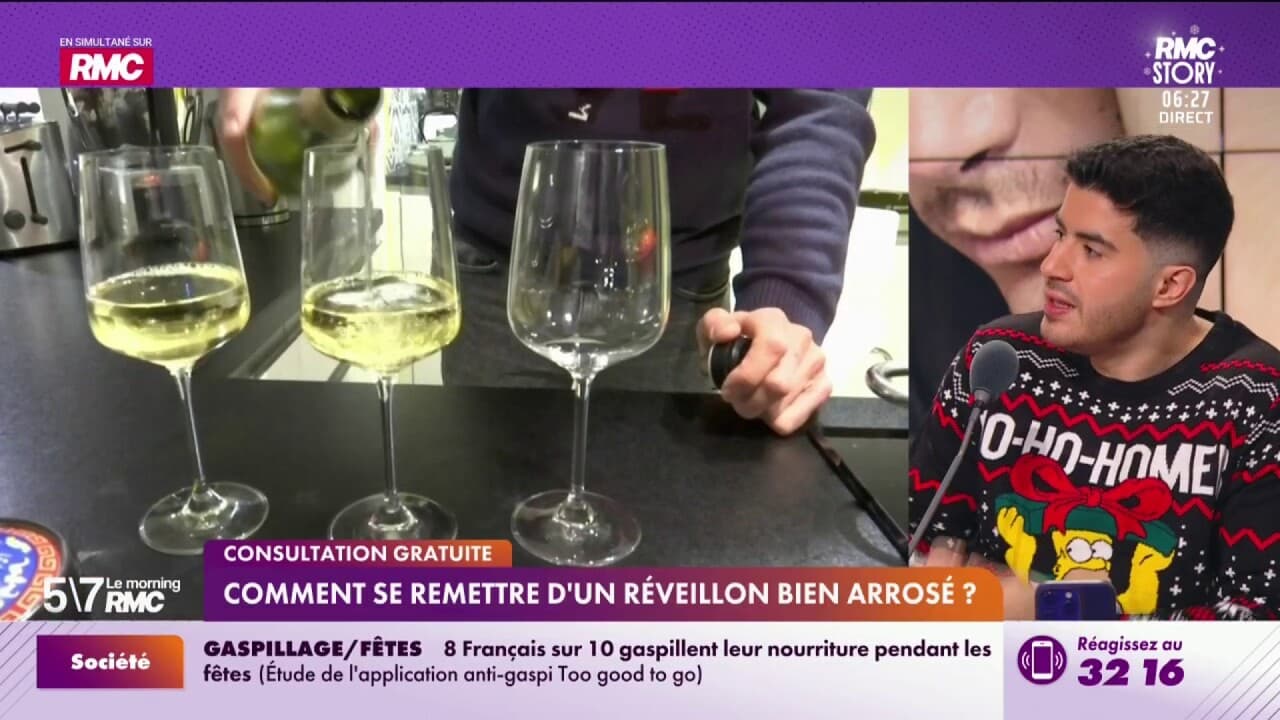 RMC Santé - Comment se remettre d'un réveillon bien arrosé