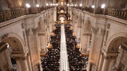 Le service commémoratif en l'honneur d'Elizabeth II à la cathédrale Saint Paul de Londres, le 9 septembre 2022.