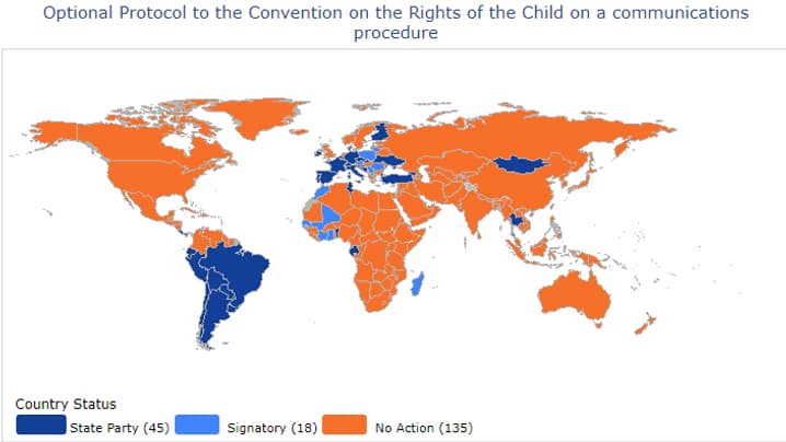 Pays ayant ratifié la possibilité pour un enfant de saisir le Comité des droits de l'enfant de l'ONU, s'il estime que leurs droits sont bafoués Pays ayant ratifié la possibilité pour un enfant de saisir le Comité des droits de l'enfant de l'ONU, s'il estime que leurs droits sont bafoués