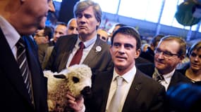 Stéphane Le Foll et Manuel Valls au Salon de l'Agriculture 2015.