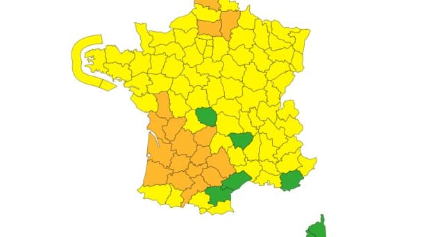 La carte de vigilance du mardi 2 février à 22h.