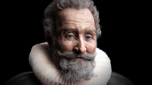 La tête d'Henri IV, telle qu'elle a été modelisée par ordinateur, à partir du crâne précédemment identifié comme étant le sien.