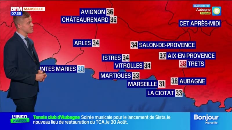 Météo Bouches-du-Rhône: très fortes chaleurs ce lundi, 38°C à Trets, 31°C à Marseille