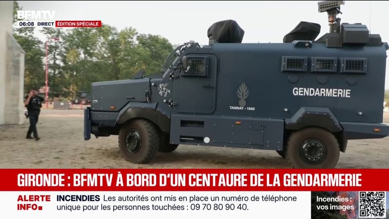 Au cœur d'un Centaure de la gendarmerie déployé sur le front de l'incendie en Gironde