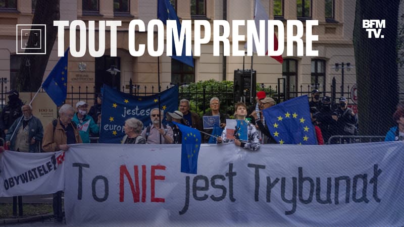 Des manifestants pro-UE devant le Tribunal constitutionnel polonais