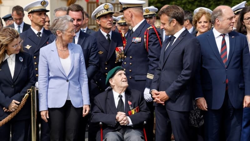 Suivez l'hommage d'Emmanuel Macron à Léon Gautier, dernier héros français du Débarquement
