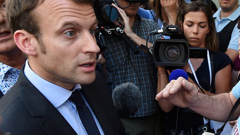 Emmanuel Macron lors d'une visite à Lunel, le 27 mai 2016.