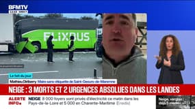 Landes: un accident "dû au verglas", précise Mathieu Diriberry, maire (SE) de Saint-Geours-de-Maremne