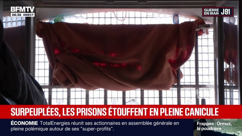 Canicule: dans les prisons surpeuplées, les détenus et les surveillants suffoquent