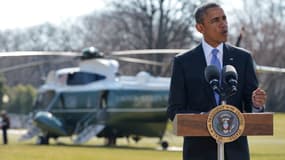 Barack Obama s'exprime depuis la Maison Blanche, le 20 mars.