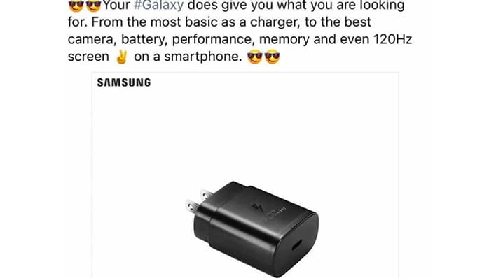 La publicité Facebook supprimée par Samsung