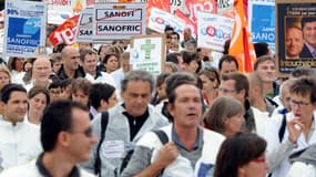Manifestation le 13 septembre 2012 à Toulouse contre des suppressions de postes chez Sanofi.