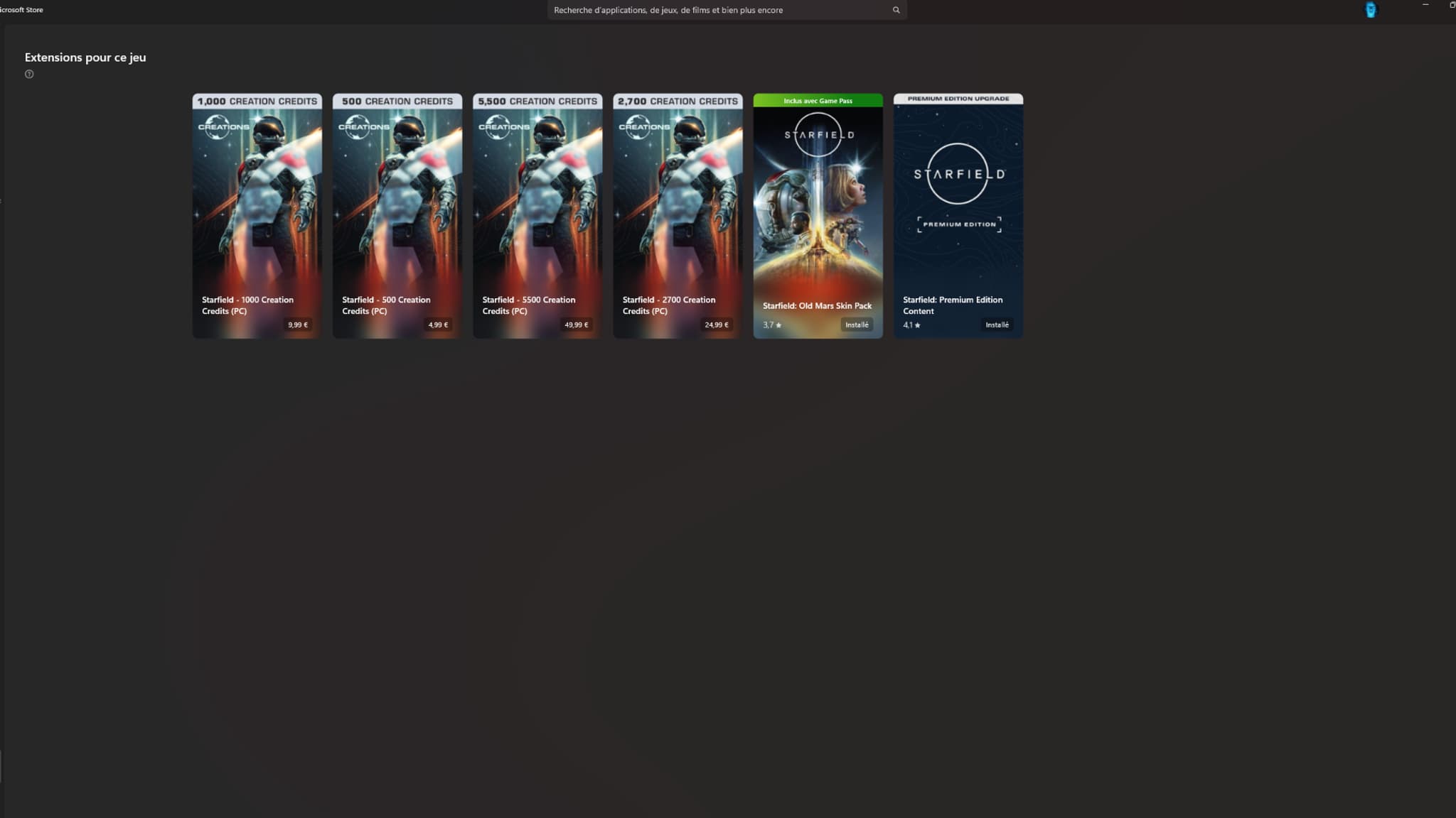 Les crédits création